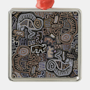 Adorno Metálico Serpiente Ritual Espiritus Peyote Chamán