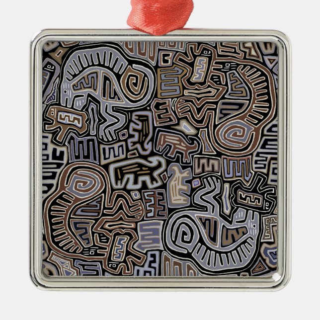 Adorno Metálico Serpiente Ritual Espiritus Peyote Chamán (Frente)