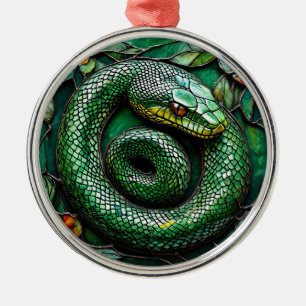Adorno Metálico Serpiente Verde