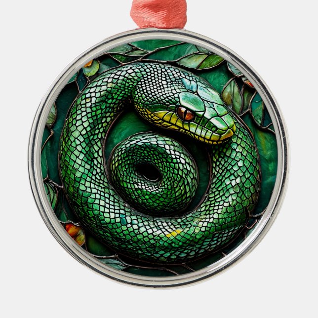 Adorno Metálico Serpiente verde (Frente)