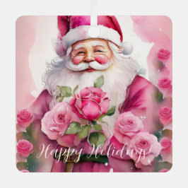 Adorno Metálico Shabby Rose Pink Chic Victorian Santa Claus