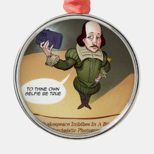 Adorno Metálico Shakespeare se toma una selfie divertida