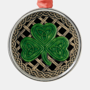 Adorno Metálico Shamrock and Celtic Knots Ornament Black