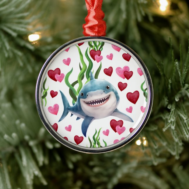 Adorno Metálico Shark Lovers Christmas Ornament Keepsake (Árbol)