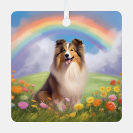 Adorno Metálico Sheltie Shetland Sheepdog Personalizado Dog Nombre