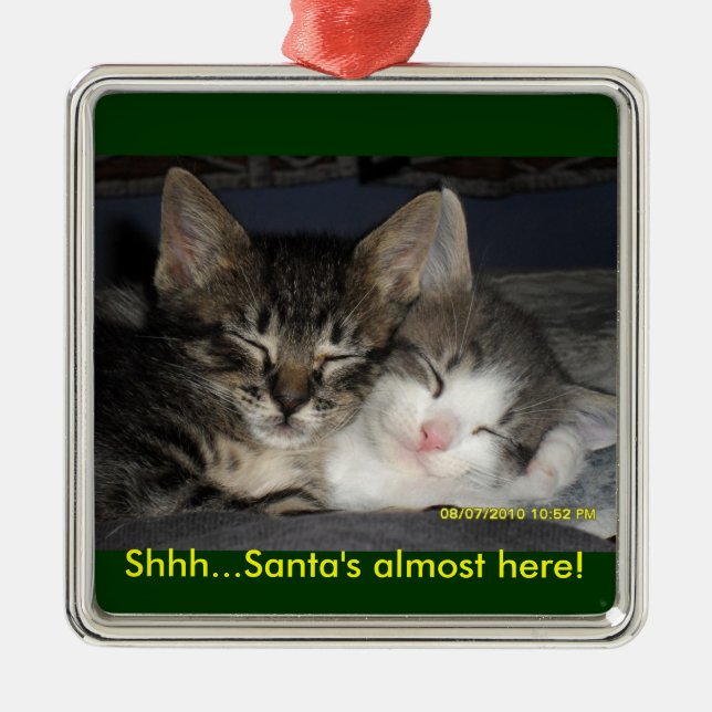 Adorno Metálico ¡Shhh… Santa casi aquí! (Frente)