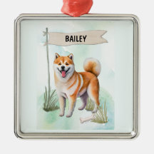 Shiba Inu Acuarela Perro Personalizado
