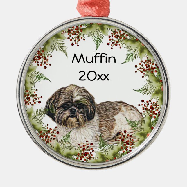 Adorno Metálico Shih Tsu Circle Ornament (Frente)