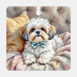 Adorno Metálico Shih tzu Puppy Dog Navidades personalizados