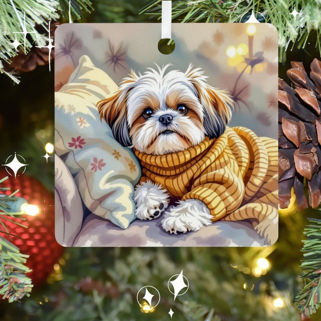 Adorno Metálico Shih tzu Puppy Dog Navidades personalizados (Subido por el creador)