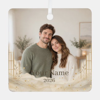 Adorno Metálico Shoji Light Custom Photo Ornament