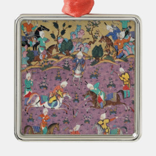 Adorno Metálico Siavosh que juega polo con Afrasiab