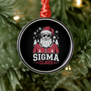 Adorno Metálico Sigma Claus Santa Cool Navidad Rizz Rizzler Meme
