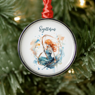 Adorno Metálico Signo astrológico zodiaco de la acuarela Sagittari