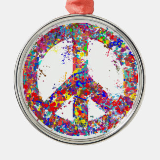 Adorno Metálico Signo de la paz, arte del goteo