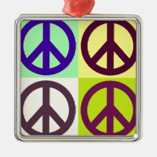 Adorno Metálico Signo de paz arte pop