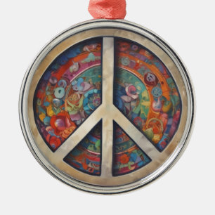 Adorno Metálico Signo de paz arte pop