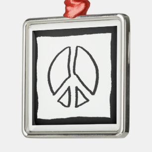 Adorno Metálico Signo de paz Hollow