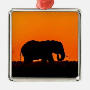 Adorno Metálico Silhouette elefante