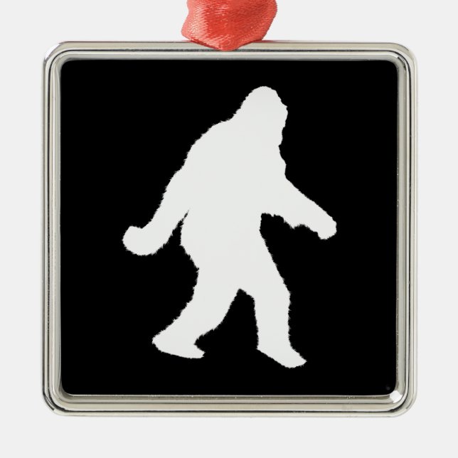Adorno Metálico Silueta blanca sasquatch para fondos oscuros (Frente)