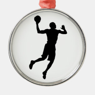 Adorno Metálico Silueta de jugador de baloncesto de arte pop