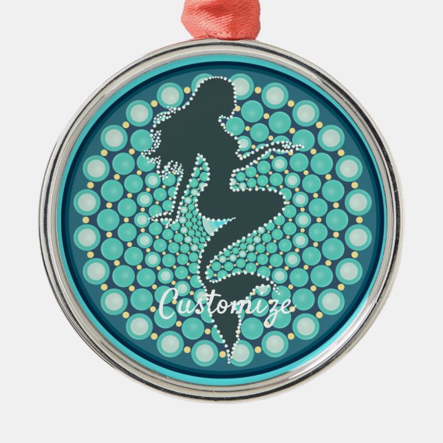 Adorno Metálico Silueta de sirena en burbujas Thunder_Cove Metaliz (Frente)