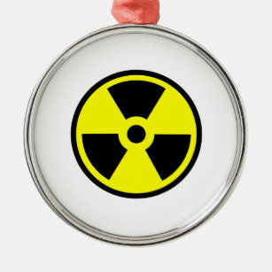 Adorno Metálico Símbolo amarillo y negro radiactivo