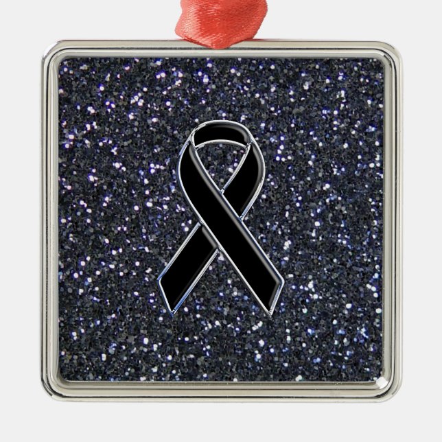 Adorno Metálico Símbolo de conciencia de la cinta negra (Frente)