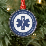Adorno Metálico Símbolo de EMT personalizado Técnico Médico de Eme<br><div class="desc">Personalizado Simbol EMT Regalos de Técnico Médico de Emergencia!</div>
