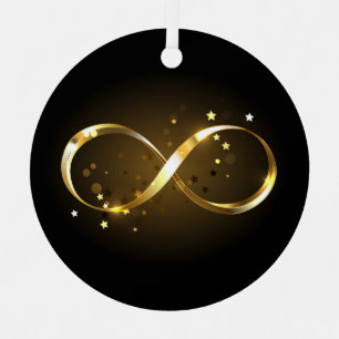 Adorno Metálico Símbolo de infinito dorado