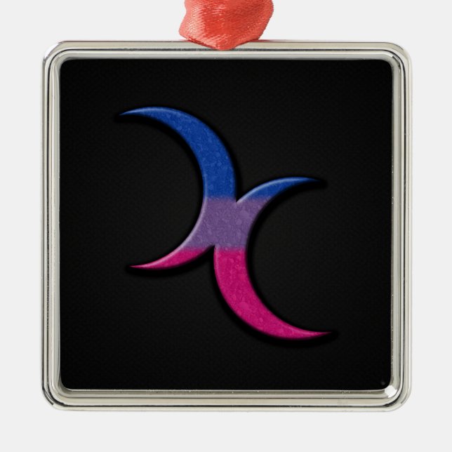 Adorno Metálico Símbolo de la bandera del Orgullo Bisexual de las  (Frente)