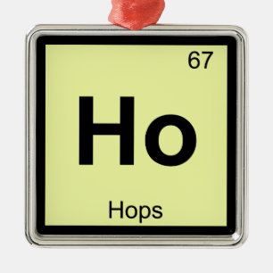 Adorno Metálico Símbolo de la tabla periódica de química Ho - Hops