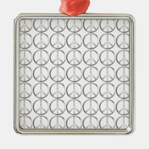 Adorno Metálico Símbolo de paz del metal plateado