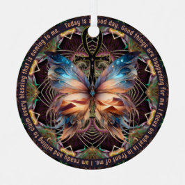 Adorno Metálico Símbolo de vida de mariposa de Ankh Mandala Afirma