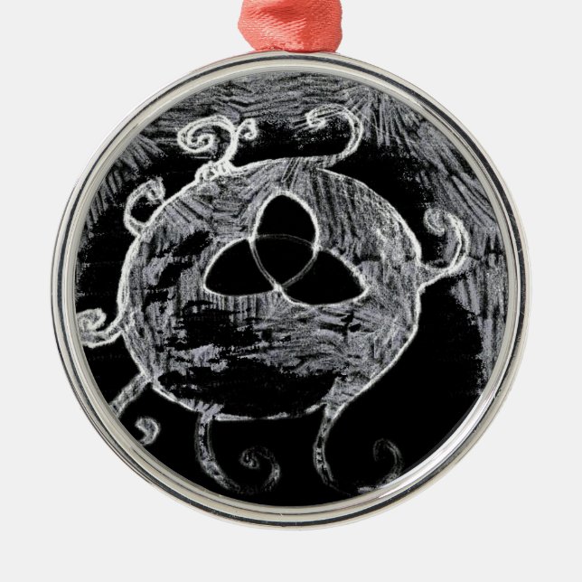 Adorno Metálico símbolo de wiccan para las brujas (Frente)