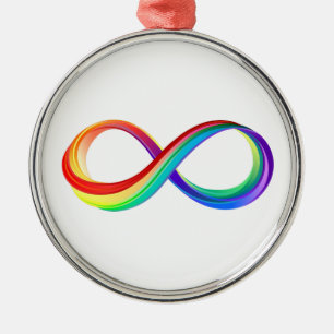 Adorno Metálico Símbolo infinito arcoiris en capas