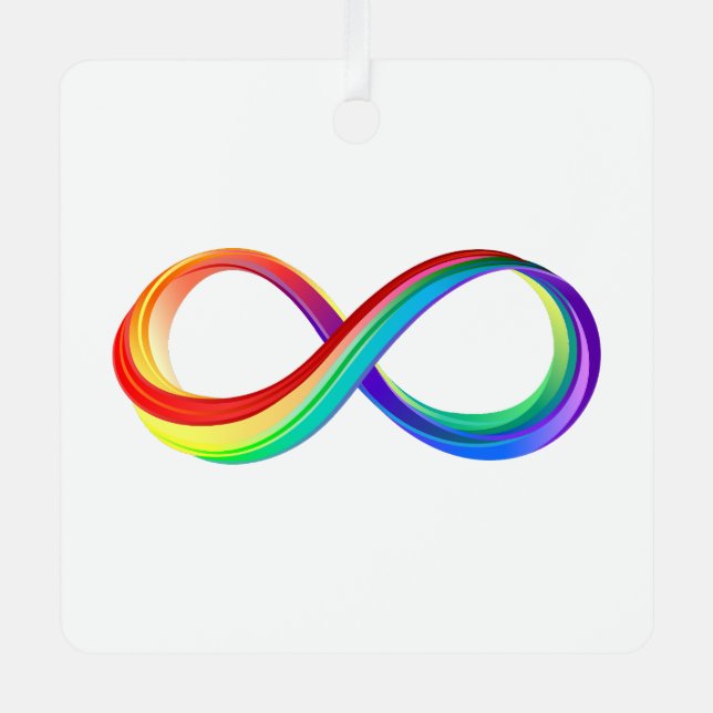 Adorno Metálico Símbolo infinito arcoiris en capas (Anverso)