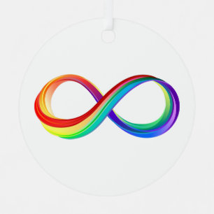 Adorno Metálico Símbolo infinito arcoiris en capas