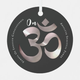 Adorno Metálico Símbolo mantra Om Cita positiva Gris personalizada