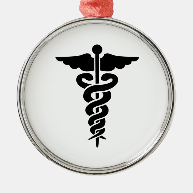 Adorno Metálico Símbolo médico Caduceo (Frente)