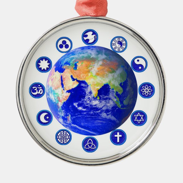 Adorno Metálico Símbolos de paz, unidad y religión (Frente)