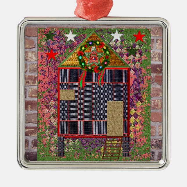 Adorno Metálico Simple Bahay Kubo (Frente)