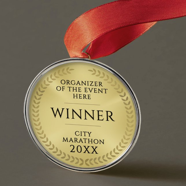 Adorno Metálico Simple Gold Black Recognition Gala  Award Medal (Subido por el creador)