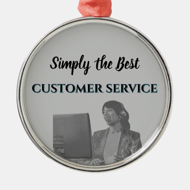 Adorno Metálico Simplemente el Mejor Servicio al Cliente (Frente)