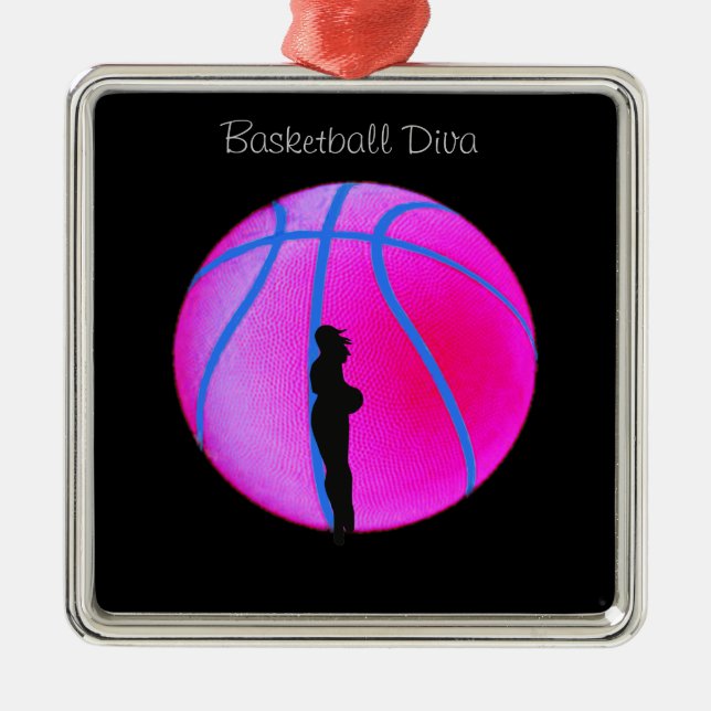 Adorno Metálico SimplyTonjia B-Ball Diva sobre ornamentación negra (Frente)
