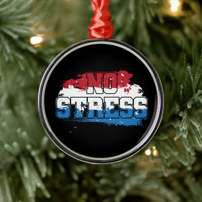 Adorno Metálico Sin estrés - Mentalidad positiva azul rojo (Árbol)