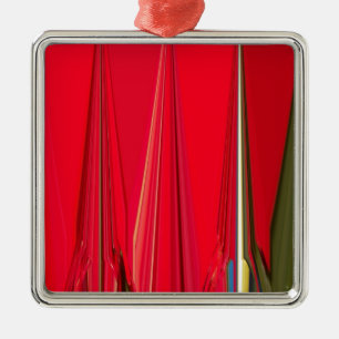 Adorno Metálico Sinfonía de Pétalo Carmesí Chic: Diseño Abstracto 