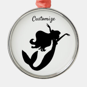 Adorno Metálico Sirena Negra Silueta Thunder_Cove