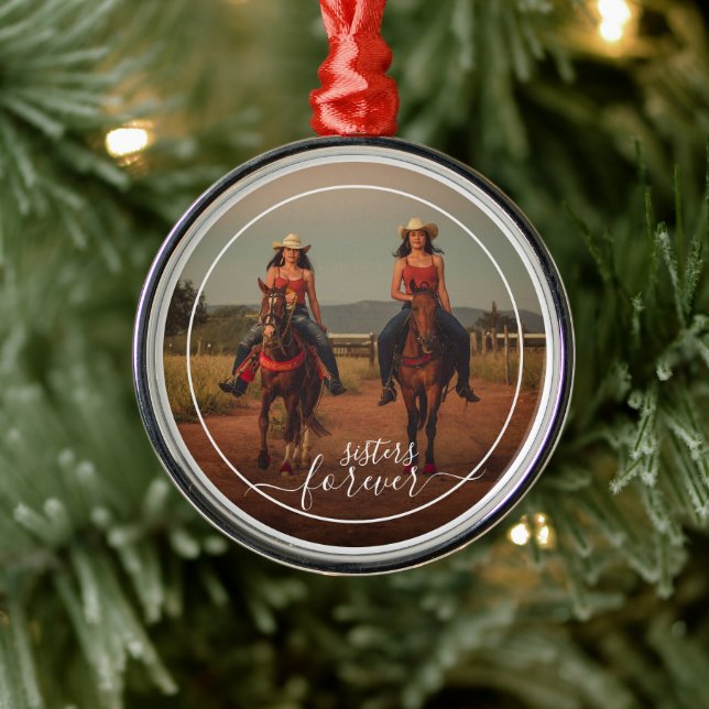 Adorno Metálico Sisters de plantillas de fotos personalizadas de p (Árbol)