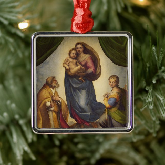 Adorno Metálico Sistine Madonna por Rapahel (Árbol)